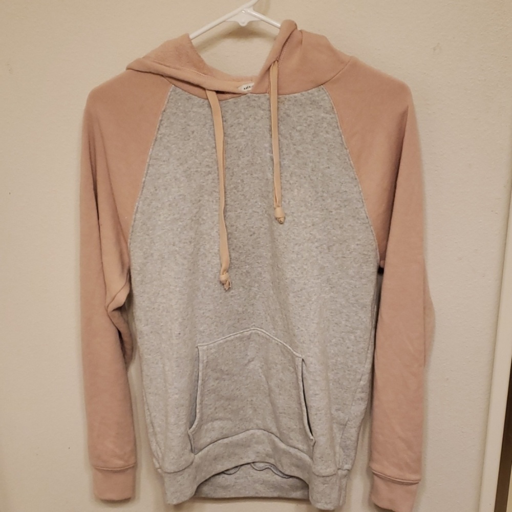 American eagle pink and grey hoodie